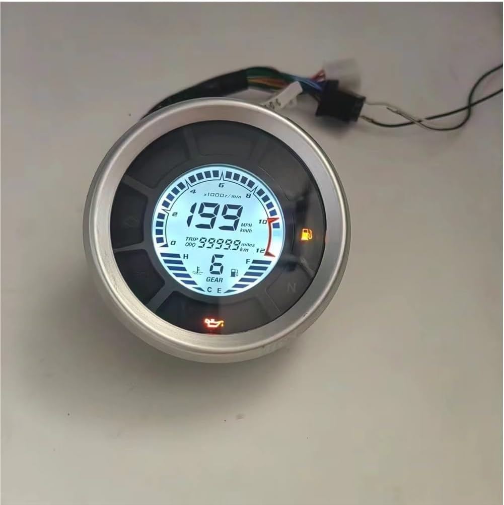Motorcycle Odometer Gauge 12000RPM 199km/h Motorcycle Digital Tachometer Odometer Tachometer Cylinders Trip Meter For For Scrambler 15-18