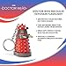 Doctor Who Red Dalek Keychain Flashlight - Collectible 2.5-Inch Alien Replica With Metal Split O-Ring Key Holder - Features LED Torch On Base - Great Gift For Whovian Fan For Backpack, Purse Or Bel