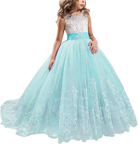 Flower Girl Dress for Wedding Puffy Pageant Gowns Princess Dress for Girls Tulle First Communion Ball Gowns for Teen Girls