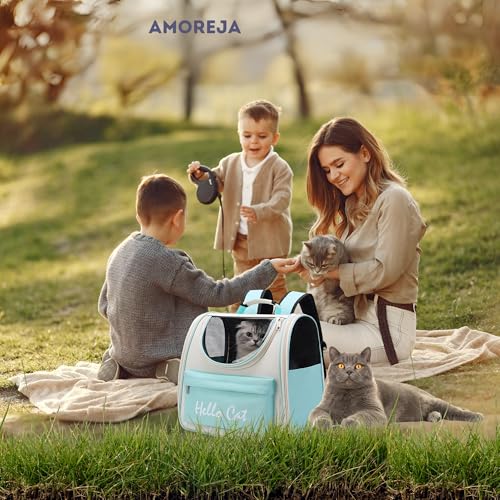 AMOREJA Mochila de Transporte para Pets Dobrável Acolchoada e Ventilada Perfeita para Passeios com C