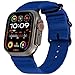Carterjett Compatible with Apple Watch Band 42mm 44mm Nylon NATO Sport iWatch Bands Replacement Woven Canvas Strap Rugged Steel Adapters Loop Buckle for Series 4 Series 3 2 1 (42 44 S/M/L Blue)