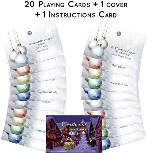 Know Your Carols Christmas Games Fun - 20 Xmas Carols Credit-card Sized Trivia Christmas Quiz Cards In Cello Bag (no Boxes) - Christmas Eve Family Table Game - Secret Santa - Work Christmas Party Quiz