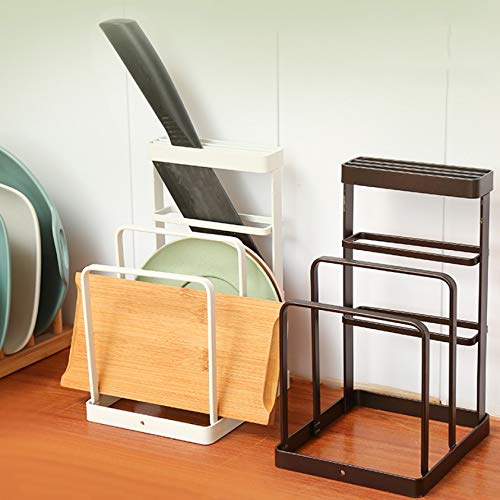 Xwwdp Metal Knife Block Cutting Board Holder Tools Organizer Kitchen Storage Rack Dish Pan Pot Cover Lid Rack Stand (Color : B) #TOP4