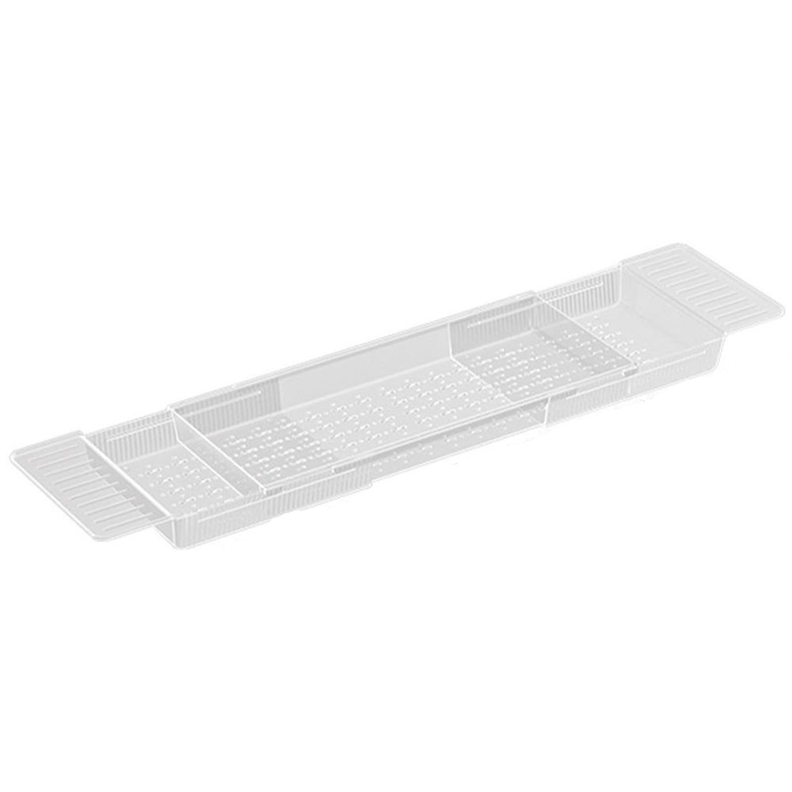 Bandejas para bañera, Organizador La Bandeja para bañera, Accesorio para bañera, se Utiliza para relajar la Mesa de baño expandible, el Estante para baño y la bañera sobre la bañera (Blanco)