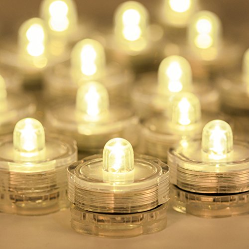 Submersible Led Lights, Waterproof Wedding Underwater Led Tea Lights Candles For Centerpieces/Party/Christmas Set Of 24, Warm White #TOP2