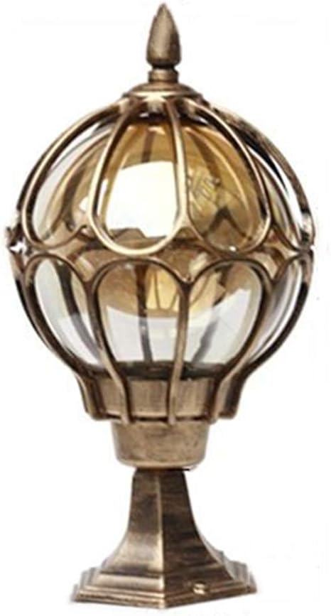 Amazon 門柱灯 門灯 外灯 スタンドライト 防水 Ledライト 屋外 照明 レトロ ランプ 玄関 照明 エクステリアライト アンティーク風器具 おしゃれ ヨーロッパ ゴールド Lサイズ ブラケットライト