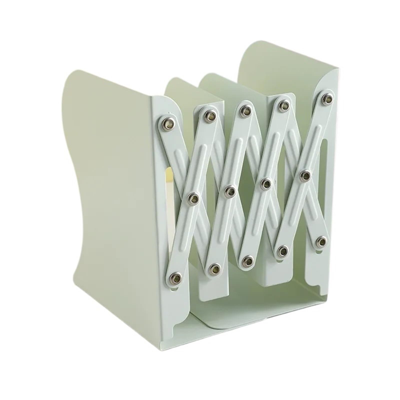 Bookends Adjustable Desktop Iron Bookends Book Stand Bookend Art Non Slip Rack Shelf Holder Stationery Office Accessories(Green15x19cm)