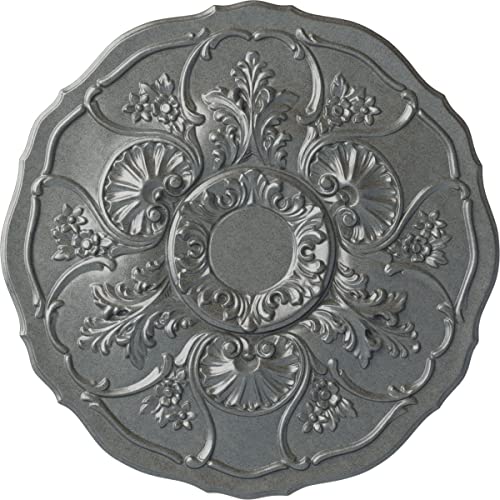 Image of Ekena Millwork CM22CNPLS 22 OD x 1 1 /2 P Cornelia Ceiling Medallion (fits Canopies up to 4 inch), Platinum