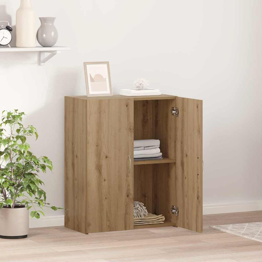 Szafa biurowa Artisan dąb z materiału drewnopochodnego 70 x 32 x 77,5 cm z półką regałową do biura, biura domowego, gabinetu i kancelarii, idealna do archiwizacji i porządkowania dokumentów i
