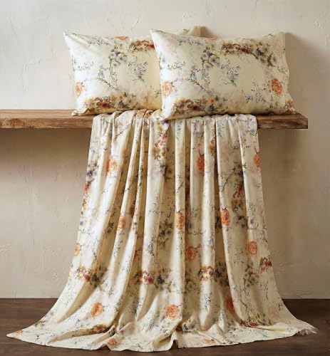 Image of Bedsheet Set | GOTS Certified 100% Organic Cotton Percale | 200 TC | Breathable & Skin-Friendly (King, Edwina)
