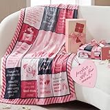 BEDSURE Kuscheldecke Geschenke für Mama - Deko Decke für Frauen und Oma - Weiche Flauschige Fleecedecke, Geschenk für Muttertag, Vatertag, Geburtstag - Throw 130x150 cm Hellrosa Patchwork