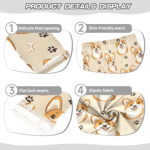 Cute Dog Bone Paw Girls Leggings Soft Stretch Workout Yoga Dance Pants for Kids Casual Tights3