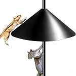 19 1 cm PP Baffle d'épreuve d'écureuil pour la protection des mangeoires d'oiseaux et des maisons d'oiseau de l'extérieur, butoir de garde d'écureuil et de raton laveur pour crochets de berger - Noir, paquet de 1