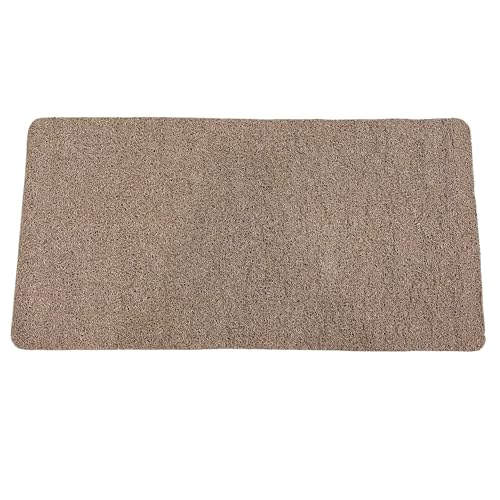 (80x40cm,31.5x15.7in) Secure Mat for Shower Bathroom Floor Safety, Non-Slip Loofah Textured Grip Pads Inside Bathtub, Skid-Free Alfombra Antideslizante para Ducha de Baño for Elderly Senior (Brown)