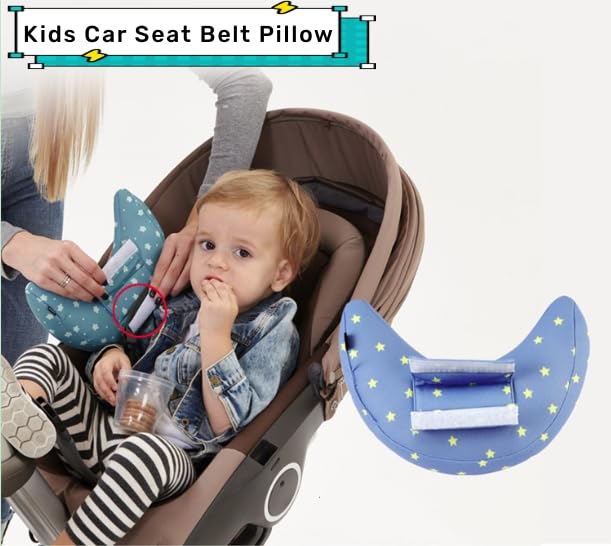 Image of Car Seat Belt Pillow Cover for Kids Shoulder Neck Support Protector Pad Soft Car Safety Belt Sleeping Head Cushion Auto Pillow for Travel Airplane Pushchair