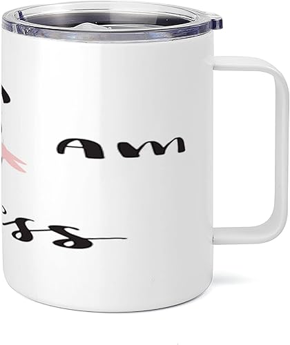 Ambesonne Cartoon 10 Oz Steel Mug, Funny Ballerina Panda Bear Dancing in Pink Skirt Girls, Vacuum Insulated Leak-resistant Cup for Outdoor Hiking