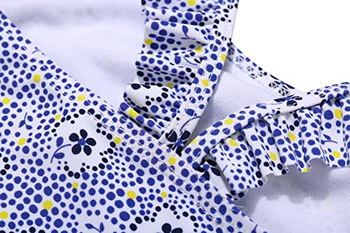 Lizens Girls One Piece Swimsuit Beach Swimwear Ruffle Bathing Suit (As1, Age, 3_Years, 4_Years, Blue Flower, Small) #TOP2
