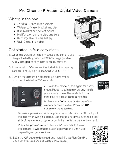 Image of Pro Xtreme 4K Action Camera - Ultra HD Waterproof Camera Video Camera with Wi-Fi, 170 Wide Angle Lens, Image Stabilization, Multiple Mounting Options - Perfect Underwater Camera Snorkeling