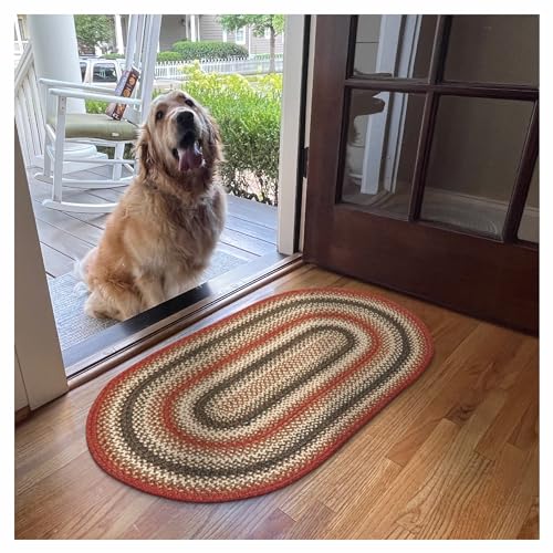 Chester Oval Braided Rug 27x45 - Lodge and Cabin Style