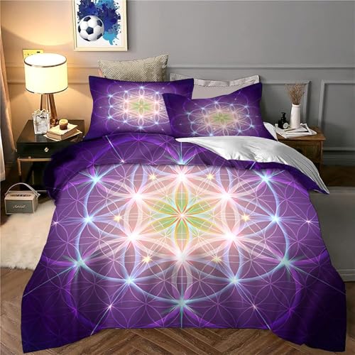 Parure de lit géométrie sacrée housse de couette 135x200 microfibre