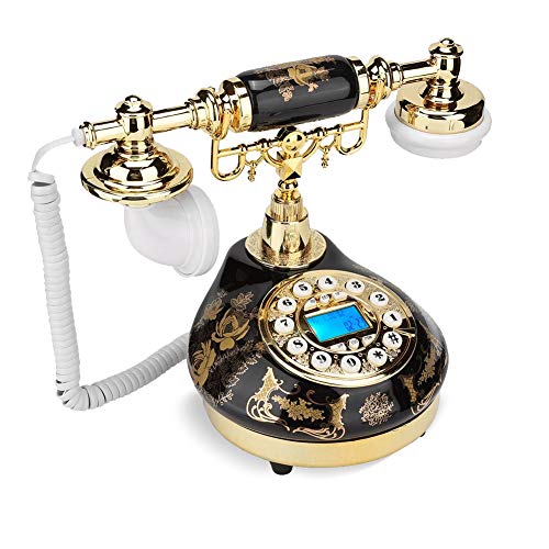 Antique Phone, Retro Ceramic Gold Flower Pattern Old Style Classic Landline Telephone With Dual Fsk/Dtmf System Caller Id Backlit Display For Office Home Living Room Decor, Wonderful Gift #TOP9