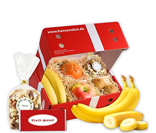 Hansen Obst - Geschenkbox - fruchtige Obst-Box - “Bleib gesund, klein” - Präsentkorb - Obst-Geschenkset - gefüllte Obstkiste - Probier-Obstbox (Die Klassische)