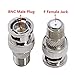 F to BNC Connector, 2-Pack BNC Male to F Female Coax Adapter 75 Ohm, RG6, RG59 Connector for Scanner and Camera, Cannot Be Used on TVS, Antennas or Computers