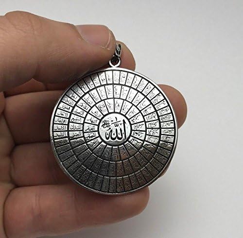 Miniatura 8 de Joyería islámica 99 nombres de Allah (CC) 925 K plata de ley unisex colgante 3 y colgante de coche, Plata esterlina