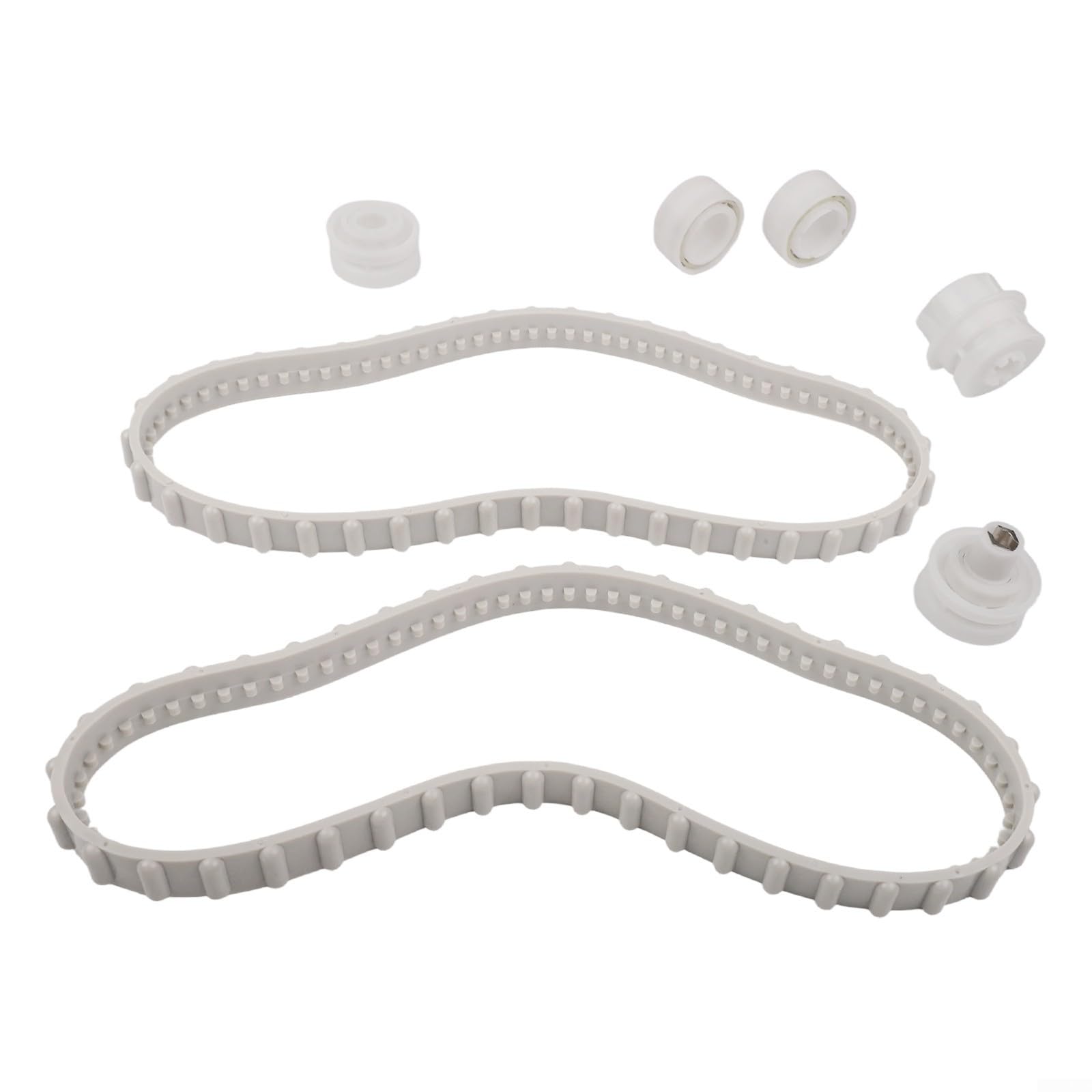 Kit cuscinetto e binario per robot da piscina, 7 pezzi per Hayward | Set da 7 pezzi, per 4 cuscinetti, 2 binari, ripristina il movimento, prolunga la vita del robot, gomma plastica bianca