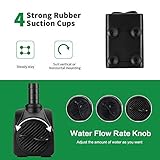 Powcan Water Pump Submersible Water Pump 400Gph 1500L/H Ultra-Quiet 25W Fountain Pond Aquarium Fish Tank Pump with 48 Hours Anti Dry Burning, 6.9ft(2.1m) High Lift, 6.56ft(2m) Power Cord, 2 Nozzles - Image 4