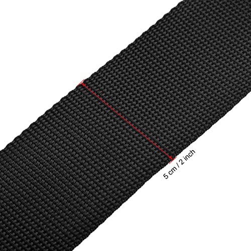 Image of uxcell Luggage Straps Suitcase Belts with Buckle Label, 2Mx5cm Adjustable PP Travel Bag Packing Accessories, Black 4Pcs