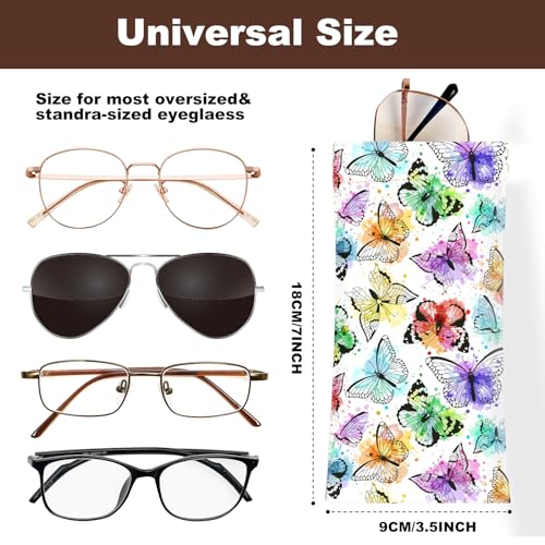 Image of Anikathy 2Pcs Sunglass Eyeglass Glasses Case Soft PU Leather with Cleaning Cloth Cute Glasses Pouch Bag for Men Women Girs