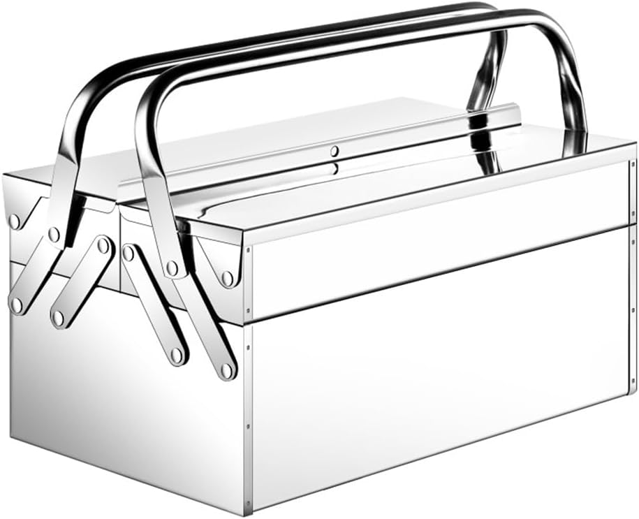 DOITOOL Tool Box Stainless Steel Tools Storage Suitcases Foding Rustproof Tool Tray Organizer Boxes