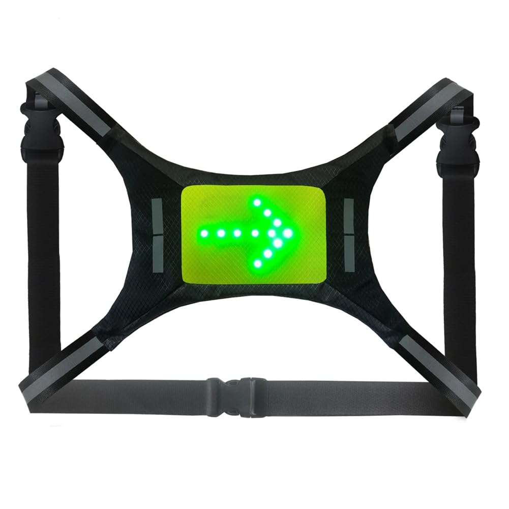 Gilet Réfléchissant LED Rechargeable par USB avec Feu de Signalisation à Distance pour Le Cyclisme et la Course