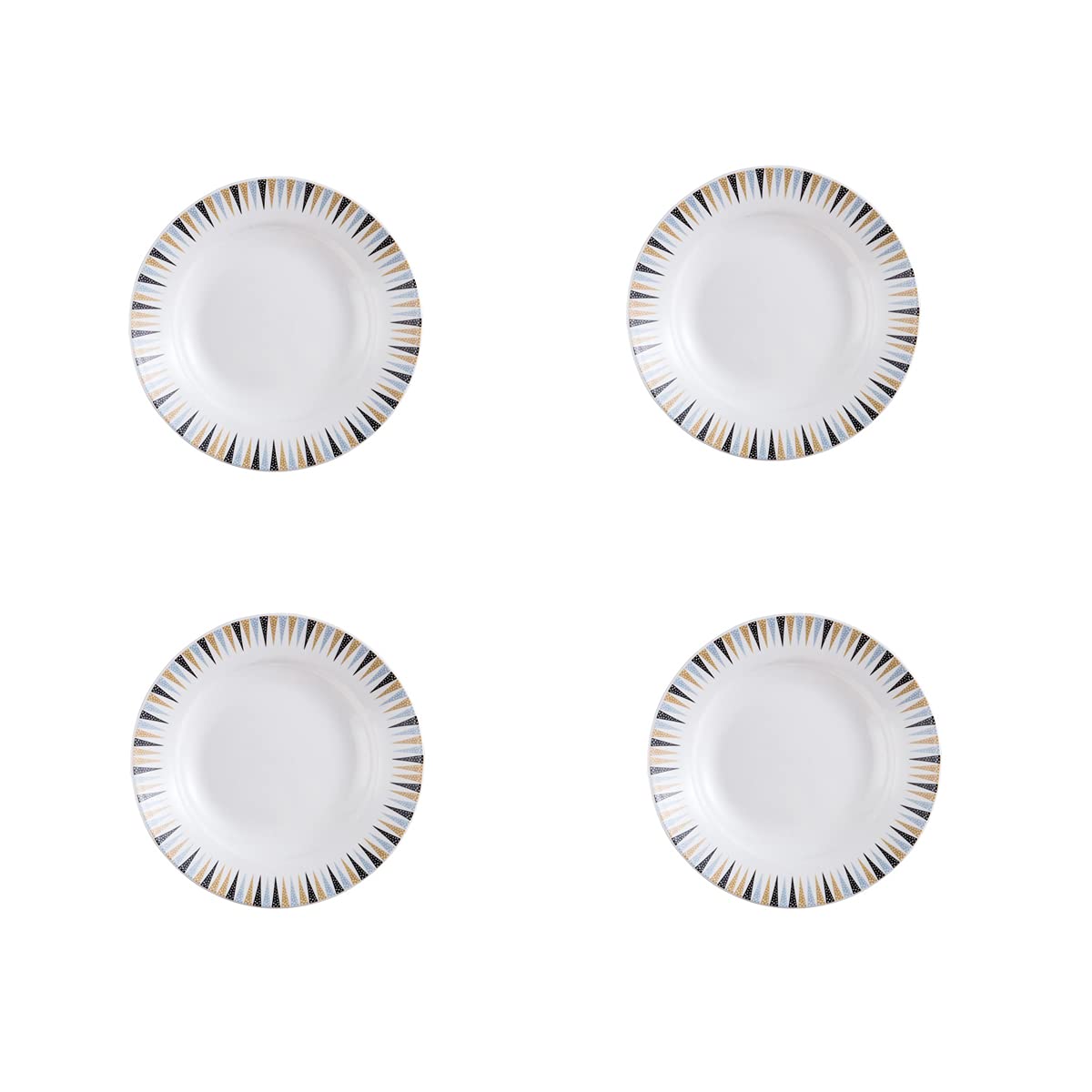 Assiettes à dîner, plateaux en porcelaine, assiettes à dessert, assiettes à dîner en porcelaine de 8 pouces, grand ensemble d'assiettes de service, 3 motifs différents, motifs assortis, lot de 4,B ( C