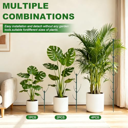 image for sanzkjic 5pack Adjustable Plant Support Pole – Stackable Indoor/Outd