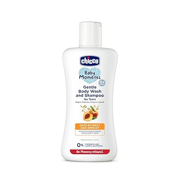 Chicco Baby Moments Gentle Body Wash And Shampoo For Rich Moisturised Skin & Soft Hair 200ml - image, photos