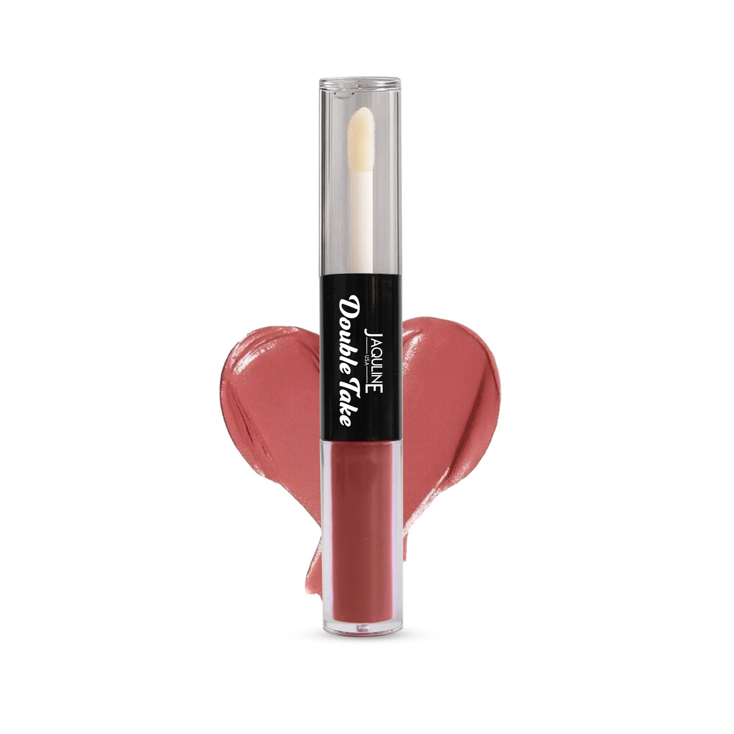 JAQULINE USA Double Take Matte & Gloss Lipstick | Dual Finish | Long-Lasting | Non-Transfer | High Shine & Intense Color - Cocoa Drizzle 01, 6.5 ml