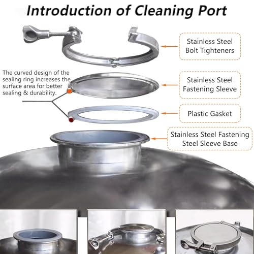 ZYHAOYAN Water Stainless Steel Storage Tank, Rustproof and Corrosion-resistant, Horizontal Pressure Tank for Parks/Agriculture/Schools/Homes(200L/52.8Gal) - Image 6