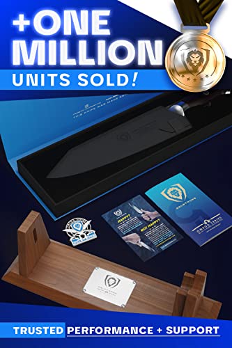 Dalstrong Kitchen Knife, Kiritsuke Chef Knife - 8.5 Inch - Omega Series - American Bd1N-Vx Hyper Steel - Razor Sharp Knife - Acacia Wood Display Stand, Cooking Knife, Collection Set, Leather Sheath #TOP6