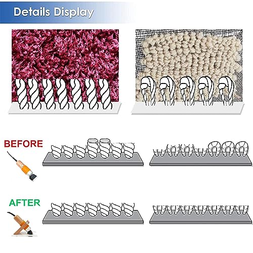 zalati Teppich Clipper Sweeper Tufting Trimmer Kit, 2pcs Limit Comb 6 Gears einstellbare Geschwindigkeit/Low Noise/Holzgriff für Making DIY Teppich Crafts bis 200W, roter Holzgriff