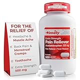 TIME-Cap Labs 500 Caplets Extra Strength Acetaminophen 500mg - Pain Reliever & Fever Reducer for Adults, Helps with Headaches, Backaches, Muscle Pain, Toothaches, Arthritis & Menstrual Cramps
