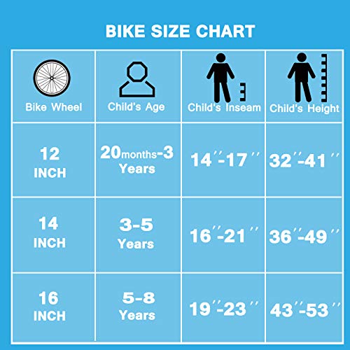 Ohiik Balance Bike 2 In 1 For Kids 2 3 4 5 6 7 Years Old,Balance To Pedals Bike,12 14 16 Inch Kids Bike,With Pedal Kit,Training Wheels,Brakes (14 Inch, Blue) #TOP5