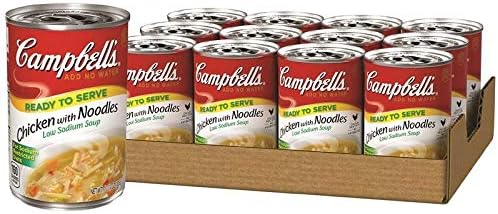 Campbell's Low Sodium Soup, Chicken with Noodles, 10.75 Oz (Pack of 12) (Packaging May Vary)
