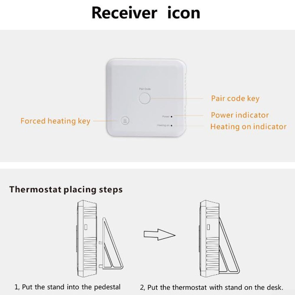 pour TUYA Thermostat intelligent WiFi, contrôleur de température programmable, chauffe-eau mural sans fil pour chaudière/eau (noir)