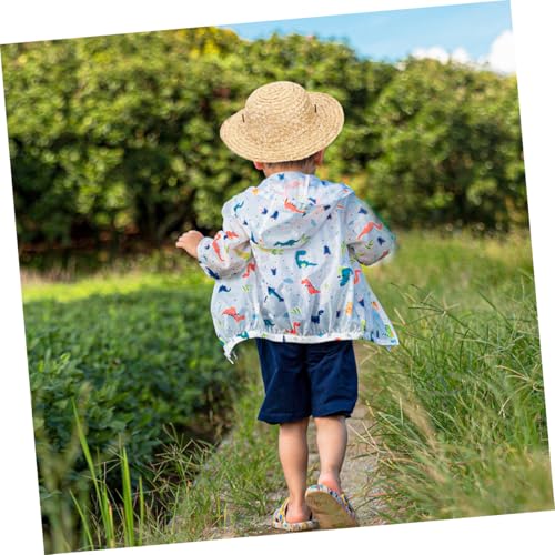 Sombrero de paja de playa para niños: gorro transpirable caqui de ala ancha 6