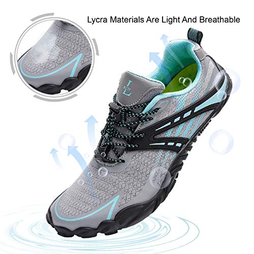 Image of L-RUN Barefoot Water Shoes Women Mens Aqua Sock Athletic Hiking Water Sports Shoes for Swim Beach Pool Sand Diving Walking