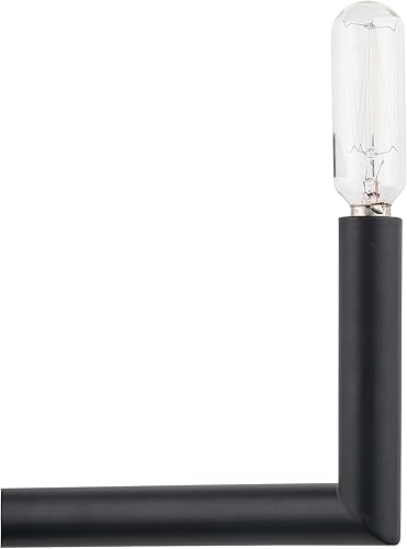 Miniatura 7 de Lámpara óptica ajustable de 6 luces en forma de L moderna lámpara negra con cable duro, entrada con cable, comedor, isla de cocina, color negro