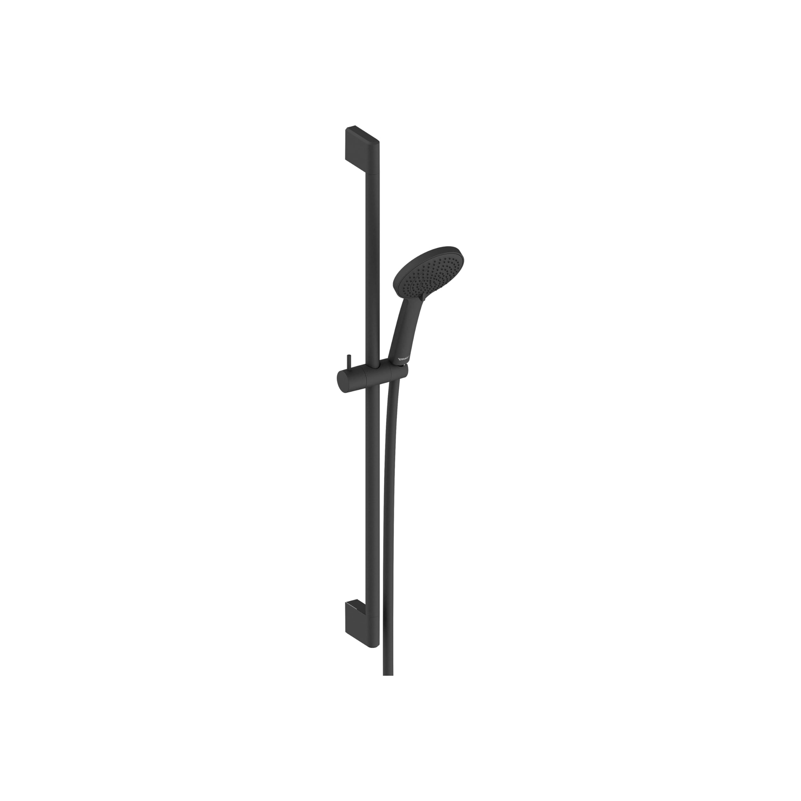 Duravit Universal Shower Set, 3 Spray Types (Rain, Intense Rain, Soft Rain), Water-Saving Shower Head, Variable Shower Rail (700 mm), Shower Hose with Anti-Twist Protection (1600 mm), matt Black