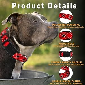 Dog Collar, Classical Boys Girls Puppy Collar for Small Medium Large Dogs, Adjustable Soft Plaid Pet Collar with Safety Buckle for Male Females(Red Plaid, S) Dog Collar, Classical Boys Girls Puppy Collar for Small Medium Large Dogs, Adjustable Soft Plaid Pet Collar with Safety Buckle for Male Females(Red Plaid, S)